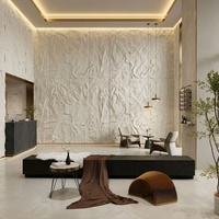 Panel Dinding Batu Fleksibel Veneer Batu Putih Wabi Sabi, Pelapis Batu Kasar untuk Dekorasi Interior Lobi Hotel Spa