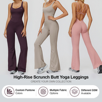 Combinaison de sport pour femme à col en U, une pièce, pour yoga, fitness et entraînement