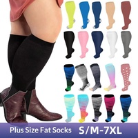 Chaussettes de compression personnalisées à hauteur du genou pour femmes et hommes, grandes tailles, mollets larges, compression graduée 30 mmHg, en nylon
