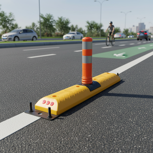 Botón de Demarcación de Carriles de 100x45 cm con Delimitador, Barrera de Tráfico - Product Image 3