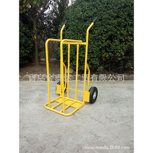 Chariot à bois en acier, chariot à outils manuel à 2 roues, jaune, revêtement poudré, durable, pour outils - Product Image 2