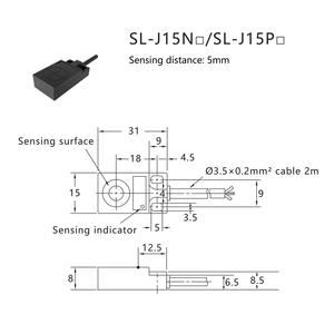 Commutateur inductif de proximité de sortie NPN 12-24V, résistance à la chaleur, capteur de proximité plat Abs le plus populaire - Product Image 6
