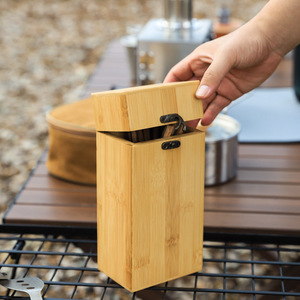 Caja de almacenamiento para palillos de bambú, utensilios de cocina de estilo japonés, soporte para cubiertos de camping, contenedor de madera con tapa para adultos - Product Image 4