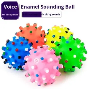 Köpek ve Kedi Oyuncağı Sesli Top Vinil Küçük Dikenli İnteraktif Diş Temizleme ve Çiğneme Eğitimi Oyuncağı İç/Dış Mekan Kullanımı Toptan Satış - Product Image 2
