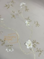 Papier peint brodé à la main SUNGPU, broderie florale peinte et perlée, murale personnalisée élégante, décoration murale florale à motifs de brindilles