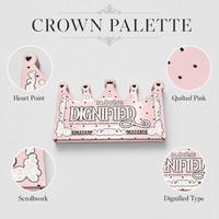 Palette de maquillage de luxe en forme de couronne, boîte en papier rose, design élégant, emballage cosmétique, OEM, marque privée, vente en gros
