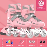 Patins à roulettes réglables Swie PU Single Flash pour enfants hommes et femmes amovibles-Fournitures du fabricant