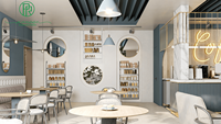 Conception de sièges de café de comptoir de café Commercial pour les décorations de café