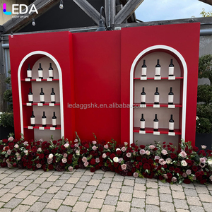 LEDA Eventos y Fiestas, Nuevo Arco Rojo de Estilo Simple, Exhibidor de Vino Acrílico para Bodas - Product Image 2