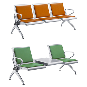 Chaise d'attente en acier métallique à 2 ou 3 places, très vendue à Foshan, noire, pour aéroport, hôpital, bureau, clinique, <span class=keywords><strong>banque</strong></span>, réception ferroviaire - Product Image 2