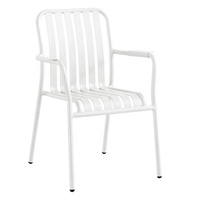 Chaises de jardin modernes en Aluminium avec lamelles et revêtement en poudre, chaises de Patio en métal pour l'extérieur