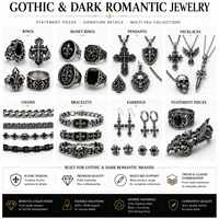 Broche personnalisée en forme de croix gothique, pendentif épingle de sûreté en acier inoxydable 316L, bijoux OEM ODM, fabricant de marques privées