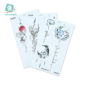 Tato Temporer Motif Bunga untuk Wanita dan Remaja Putri, Tahan Air, Realistis, Hitam, Seksi, Seni Tubuh Wanita - Product Image 4