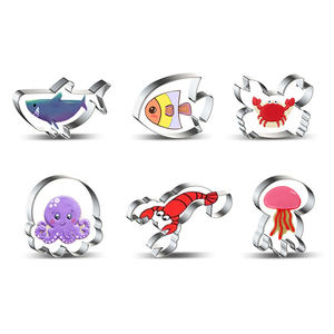 漫画風海洋動物のかわいいステンレス製クッキー型 カリムボ・デ・ボラチャ 製菓用品 製パン道具 - Product Image 1