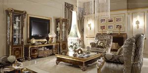 Baroque Royal <strong>Wood</strong> Carved Living Room Furniture Set Glass Display <strong>Cabinets</strong> and <strong>TV</strong> Stands - Product Image 3