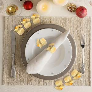 Servilletero de metal sólido resistente con acabado de alto brillo y diseño resistente a la corrosión Ideal para la decoración de mesa tradicional - Product Image 1