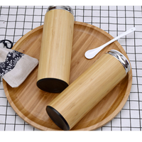 2025 merek Tiongkok, Watersy, kualitas tinggi 450ml, Laser ramah lingkungan, terukir kayu bambu, termos termal untuk bengkel