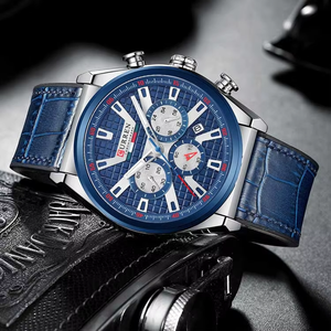 <span class=keywords><strong>Orologio</strong></span> <span class=keywords><strong>da</strong></span> <span class=keywords><strong>Polso</strong></span> <span class=keywords><strong>da</strong></span> <span class=keywords><strong>Uomo</strong></span> di Lusso 8392 con Quadrante Ovale, Cronografo Impermeabile e Cinturino in Pelle - Regalo Perfetto Montre Homme - Product Image 1