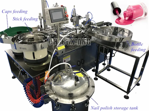 Automatic Electric <b>Nail</b> Polish Filling Machine for Gel in Glass Vials with High-Accuracy <b>Brush</b> Inserting and Capping System - Product Image 4