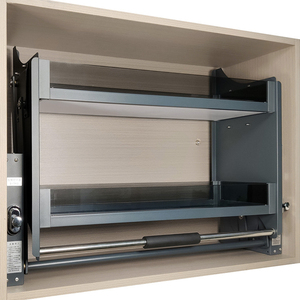 Kitchen Cabinet Glass Liftable <b>Storage</b> <b>Basket</b> with Upper/Lower Buffer Opening Function and Hardware Doors - Product Image 2