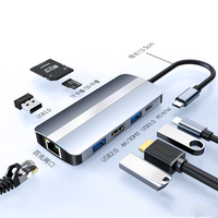 Station d'accueil Type-C 8-en-1 de haute qualité, station d'accueil USB 3.0 et hub USB haute vitesse, station d'accueil Type C pour MacBook