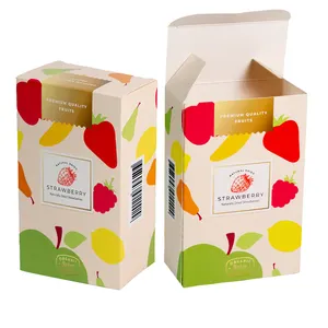 Cajas de papel plegables de color cartón blanco personalizadas caja de regalo de papel de impresión de logotipo de diseño de lujo para embalaje de frutas