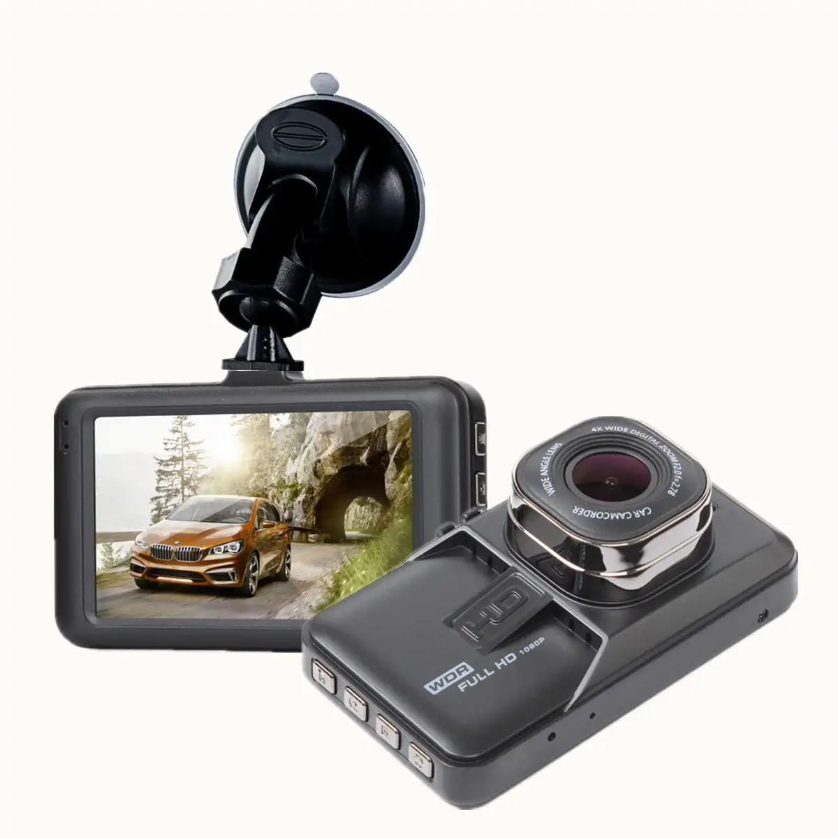 Araba kamera Dashcam 3 inç HD ekran gece görüş döngü kayıt 1080P çift lensli araba kara kutu