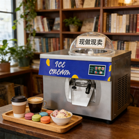 Máquina de helado frontal con sistema de dosificación de velocidad variable, congelador vertical de gran capacidad, máquina italiana de helado duro.