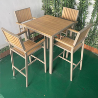 Chaise haute et table haute bar mobilier d'extérieur en bois patio jardin ensemble café restaurant jardin ridge mobilier d'extérieur