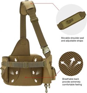 BSCI Factory <b>Sling</b> Fishing Tackle Bag, Outdoor Fishing Storage <b>Pack</b>, Water-Resistant Fishing Bag Cross Body <b>Sling</b> Bag - Product Image 5