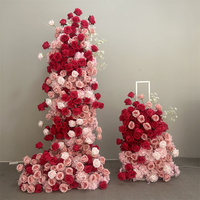 Centres de table à fleurs de mariage modernes de luxe Arrangement de fleurs artificielles Présentoir de gouttes en métal pour toile de fond de mariage