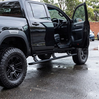 Marchepieds latéraux électriques rétractables automatiques en alliage d'aluminium de luxe 15-26 pour HILUX REVO, marchepieds électriques à double moteur avec LED