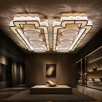 Lustre moderne de luxe en verre cristal LED personnalisé pour hôtels, grands projets, halls et couloirs longs