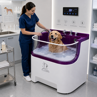 Baignoire de toilettage pour animaux de compagnie de luxe, chauffée, en acrylique, à température constante, robuste, à flux d'eau chaud stable et efficace, pour usage commercial en salle de bain