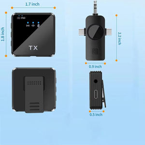 Ensemble de microphones sans fil portables à clipser F11-2, adaptateur 3-en-1, micro-cravate avec connecteur Type C en métal pour podcast, <span class=keywords><strong>studio</strong></span> et créateurs de contenu - Product Image 6