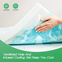 Surmatelas rafraîchissant ignifuge pour lit double à usage domestique, surmatelas en mousse à mémoire de forme king avec fermeture éclair, mousse haute densité