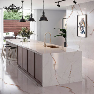 Losas de Cuarzo Pulido de Lujo GOLDTOP 5129, Piedra Blanca Platino con 5 Años de Garantía para Pisos Modernos, Cubiertas de Mesa y Paredes de Comedor - Product Image 5