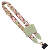 Sac de rangement pour téléphone portable réglable et personnalisable HT, respectueux de l'environnement, avec bandoulière en sangle, fermeture éclair et boucle de verrouillage