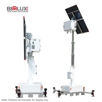 Tour de surveillance solaire HiGUARD avec système de caméras, mât de 4 m, batterie LFP 2560 Wh, fonctionnement à distance pour la surveillance de sécurité