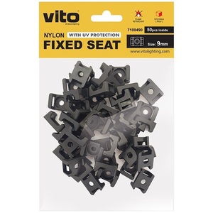 Siège fixe Vito en nylon 9 mm avec protection UV pour supports de fixation de câbles - Product Image 1