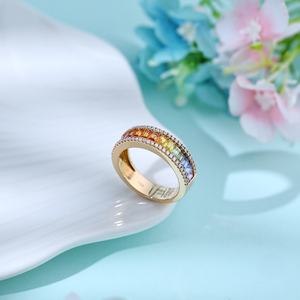 Bague de luxe en or massif 18 carats, diamants naturels de haute qualité, saphirs, bague de fiançailles, cadeaux personnalisés pour femmes, anniversaire - Product Image 3