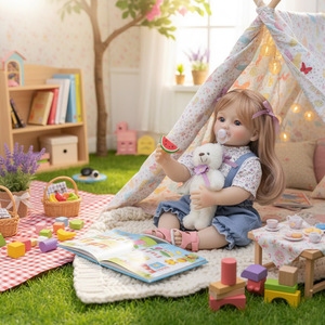 Muñeca <span class=keywords><strong>Reborn</strong></span> <span class=keywords><strong>de</strong></span> Vinilo <span class=keywords><strong>de</strong></span> 22 Pulgadas en Oferta, Muñeca Realista <span class=keywords><strong>de</strong></span> Niña, Juguete Matryoshka, Figura Decorativa, Regalo para Guardería, Entrenamiento y Colección - Product Image 6