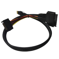 Kabel Data Adaptor Konektor SFF-8654 4i 38Pin ke SFF-8639 U.2 untuk Server, Backplane, Motherboard, dan Workstation