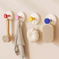 Afneembare kleurrijke vacuümzuignap haak zonder boren, ABS wandmontage handdoek/kleed/jas houder voor badkamer, keuken, huis, kamer.