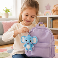 Nouveau Porte-clés en Peluche Personnalisé Mini Kawaii Animal Éléphant Bleu, Pendentif en Peluche, Porte-clés Animal en Peluche