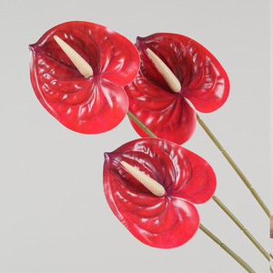 Anturio Artificial Verde Rojo de 60 cm de Greenway, Decoración Floral para Bodas - Product Image 4