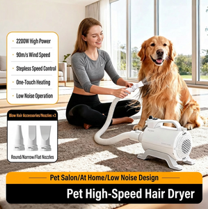 Secador de Pelo para Mascotas Shernbao SHD-2600P Super Cyclone para Perros y Gatos con Alimentación por Cable, Plástico, Flujo de Aire de 5 CBM/180 CFM, Fuerza de Soplado de 880g - Product Image 2
