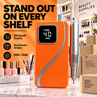 Stylo perceuse à ongles portable rechargeable avec logo personnalisé, 45 000 tr/min, pour salon de manucure, vente en gros