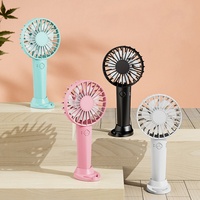 Ventilateur portable électrique OEM rechargeable à trois vitesses, mini-ventilateur de refroidissement, support de téléphone portable, utilisation en voiture, extérieur, maison, hôtel, longue autonomie