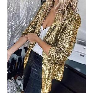 Cárdigan de Mujer con Lentejuelas Multicolores y Manga Larga, Traje de Moda - Product Image 5